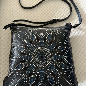 Black and Blue Studded Women's Bag